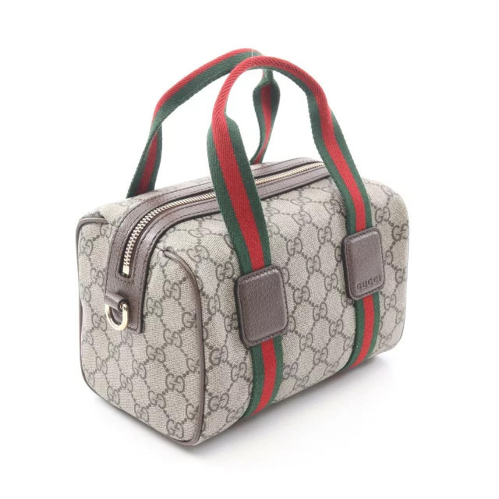 Gucci GG Handbag Multicolor Supreme Beige Canvas Leather Ophidia